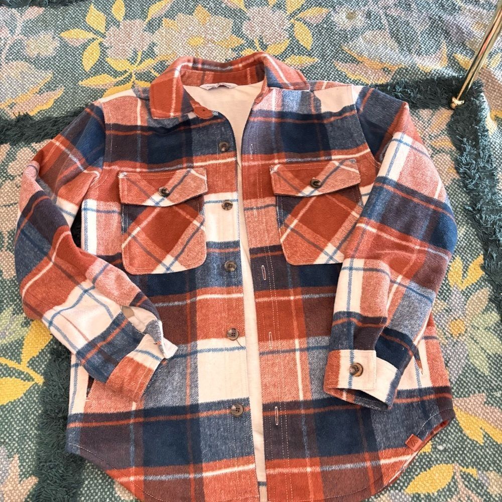 Alpine Design Mens XS Quilt Lined Shirt Jacket Red‎ Tan Summit Plaid Flannel